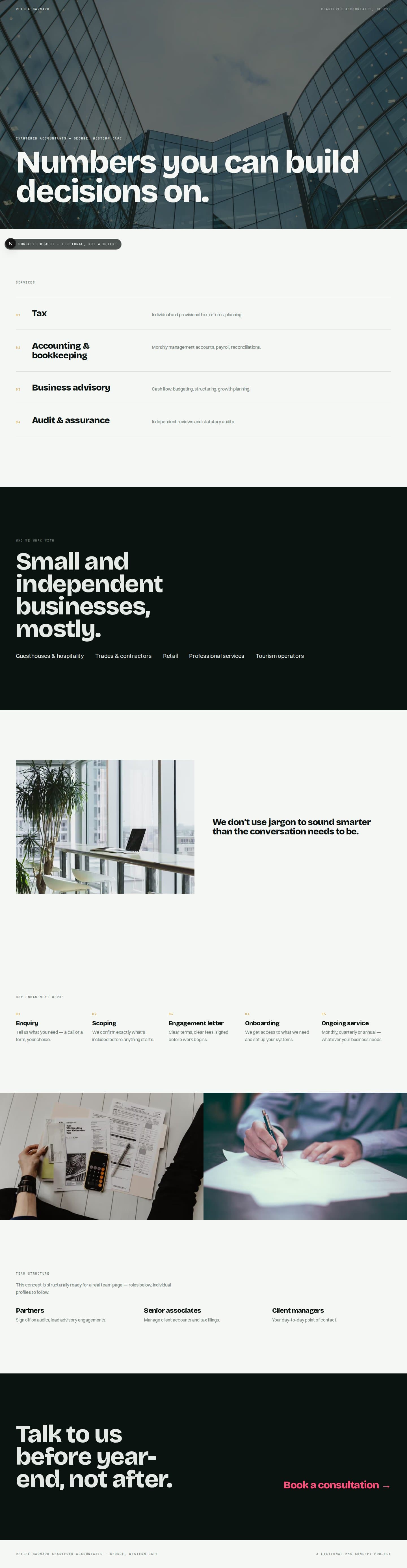 Retief Barnard Chartered Accountants — desktop screenshot
